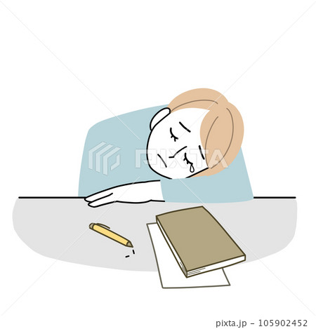 勉強に疲れた女性 105902452