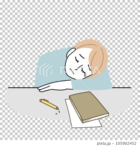 勉強に疲れた女性 105902452
