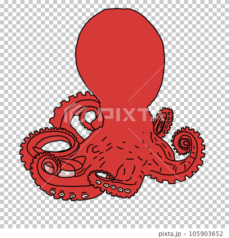 octopus cartoon on white background 105903652