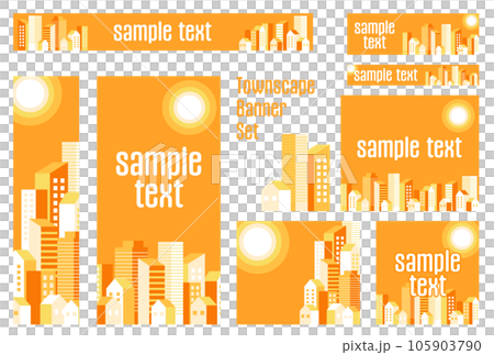 Banner set _ building group _ orange Banner set _ building group _ orange 105903790