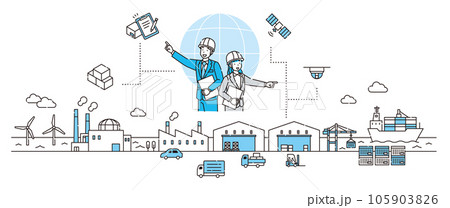 物流 背景 イラスト 物流DX 物流 背景 イラスト 物流DX 105903826