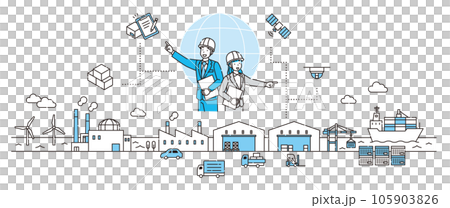 物流 背景 イラスト 物流DX 物流 背景 イラスト 物流DX 105903826