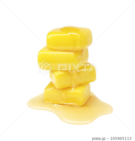溶けたバターのイラスト リアル 105905113