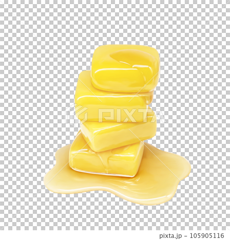 溶けたバターのイラスト リアル 105905116