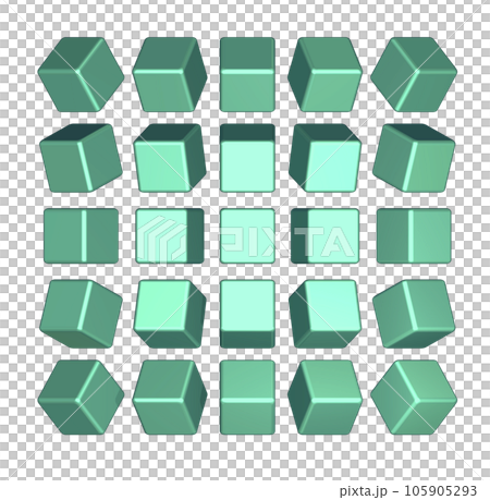 Solid (3D) "Cubes multi-angle/multi-angle cube (non-reflective)" green, green 105905293