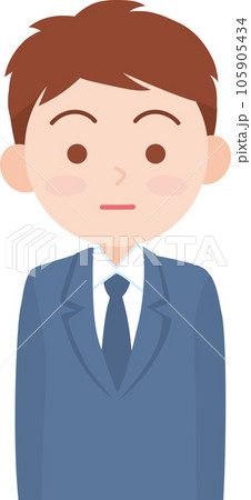 若手男性会社員_普通の表情_上半身 105905434