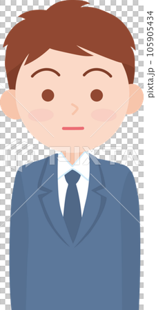 若手男性会社員_普通の表情_上半身 105905434