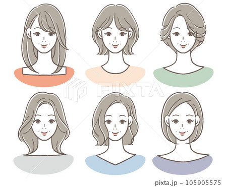 微笑む40〜50代女性のアイコン 微笑む40〜50代女性のアイコン 105905575