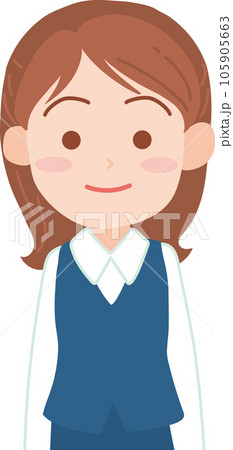 若手女性会社員_普通の表情_上半身 105905663