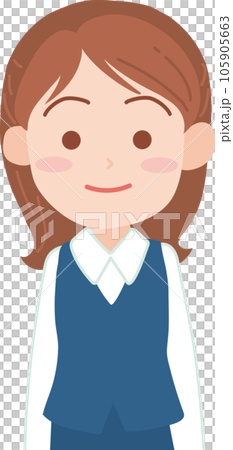 若手女性会社員_普通の表情_上半身 105905663