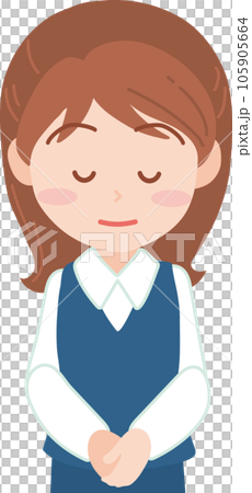 年輕女上班族_鞠躬_上半身 年輕女上班族_鞠躬_上半身 105905664