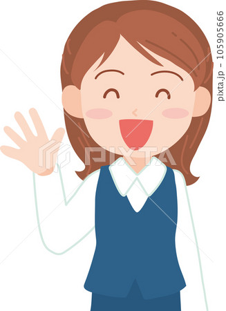 若手女性会社員_にこやかな表情_上半身 105905666