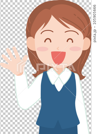 若手女性会社員_にこやかな表情_上半身 105905666