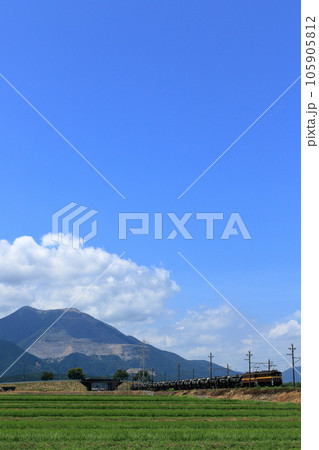 藤原岳と三岐鉄道貨物列車 105905812