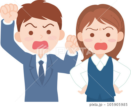 若手会社員男女_怒る_上半身 105905985