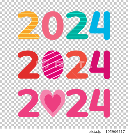 2024 Happy new year, Chinese new year, Valentine day for calendar, planner, element and template 2024 Happy new year, Chinese new year, Valentine day for calendar, planner, element and template 105906317