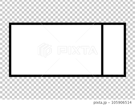 シンプルなチケットの線画　右に縦線　 105906514