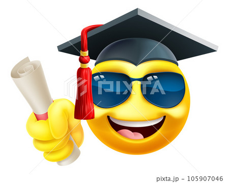 Emoji Graduate College Sunglasses Cartoon Emoticon 105907046