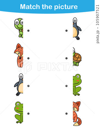 Matching children educational game.Match pictures Matching children educational game.Match pictures 105907521