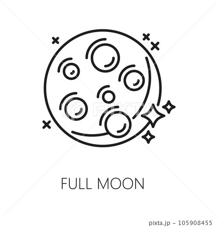 Full moon. Witchcraft and magic icon. Mystery, esoteric, astrology symbol. Witchcraft and sorcery linear vector sign, wizardry and mystic thin line pictogram or outline icon Full moon. Witchcraft and magic icon. Mystery, esoteric, astrology symbol. Witchcraft and sorcery linear vector sign, wizardry and mystic thin line pictogram or outline icon 105908455