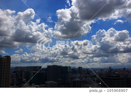 Dramatic clouds in the late afternoon above Tokyo Japan 105908907