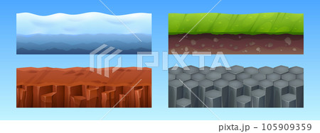 Game seamless ground and underground layer. Game seamless ground and underground layer. 105909359