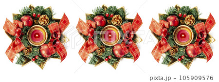 pattern from Christmas wreath on white background pattern from Christmas wreath on white background 105909576