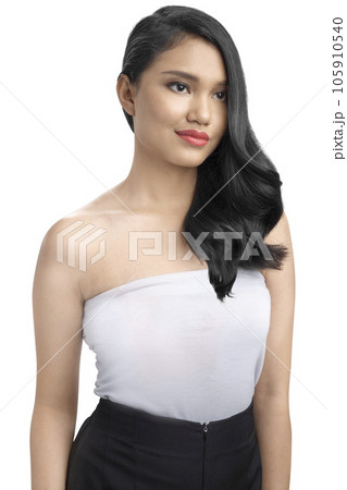 Portrait of an Asian beautiful woman with long hair Portrait of an Asian beautiful woman with long hair 105910540