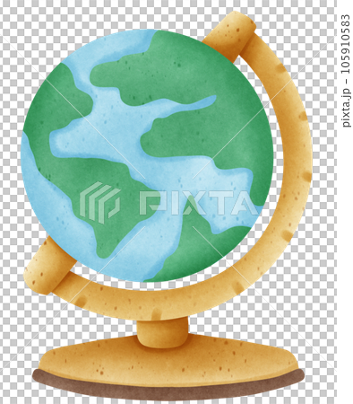 Isolated vintage globe map stand in transparent background 105910583