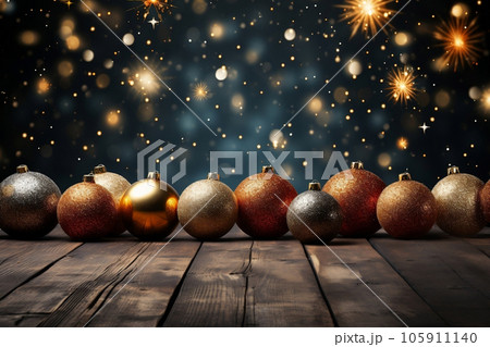 Beautiful and wonderful Christmas decoration background with customizable space for Christmas wishes. 105911140
