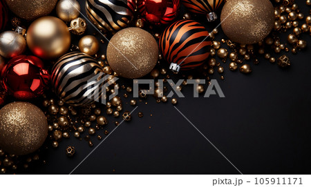 Beautiful and wonderful Christmas decoration background with customizable space for Christmas wishes. 105911171