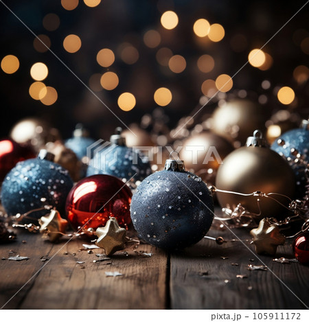 Beautiful and wonderful Christmas decoration background with customizable space for Christmas wishes. 105911172