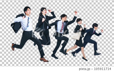 PNG一群年輕商界人士跳躍背景透明剪輯 PNG一群年輕商界人士跳躍背景透明剪輯 105911714