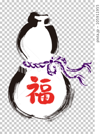 葫蘆手繪一筆日式插畫素材 105911955