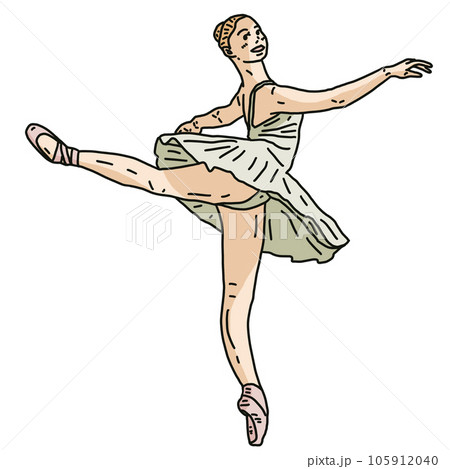 side view of dancing ballerina 105912040