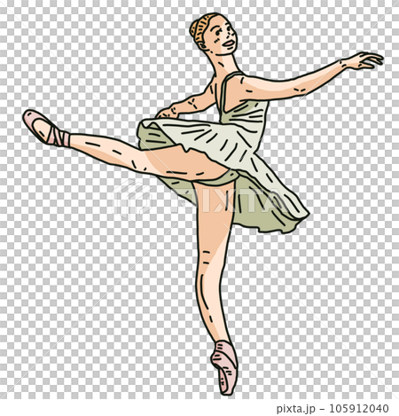 side view of dancing ballerina 105912040