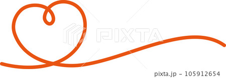 シンプルな赤いハートのラインフレーム シンプルな赤いハートのラインフレーム 105912654