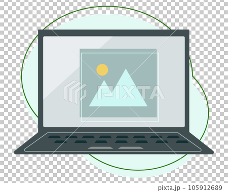 照片編輯軟件和計算機。矢量圖 105912689