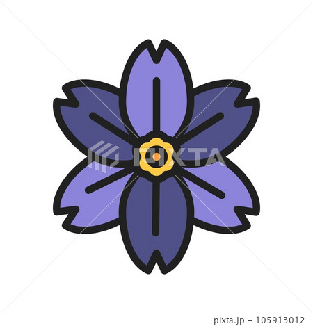 Alpine Forget Me Not Icon Image. 105913012