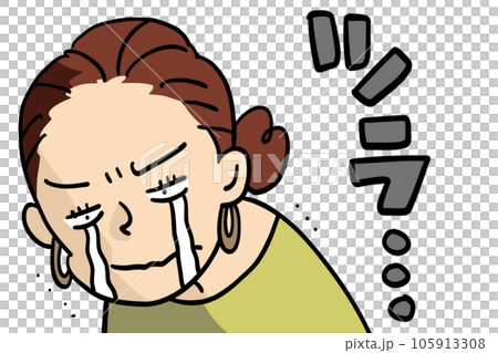 辛い顔をした女性の上半身 辛い顔をした女性の上半身 105913308