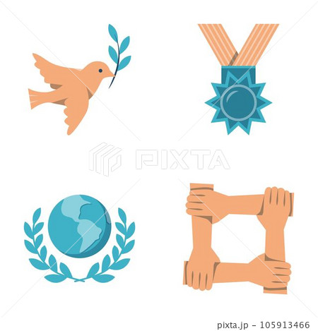 Peace diplomacy flat icon set Peace diplomacy flat icon set 105913466