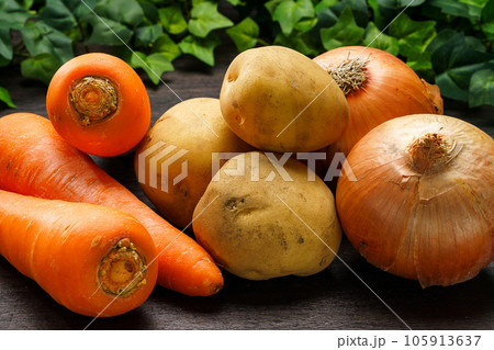 人参と玉ねぎとジャガイモ 人参と玉ねぎとジャガイモ 105913637