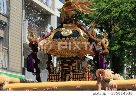 富岡八幡宮のお神輿　江戸三大祭り　水かけ祭り 105914939