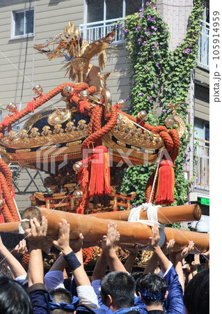 富岡八幡宮のお神輿　江戸三大祭り　水かけ祭り 105914959