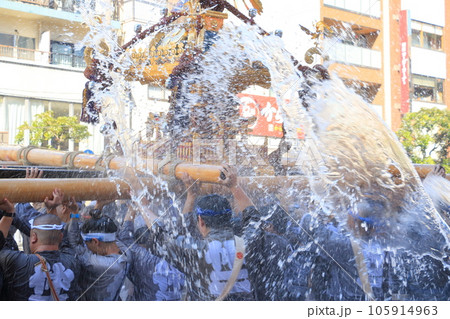 富岡八幡宮のお神輿　江戸三大祭り　水かけ祭り 105914963