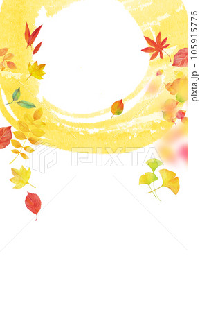 紅葉の背景素材　秋イメージ　水彩イラスト 105915776