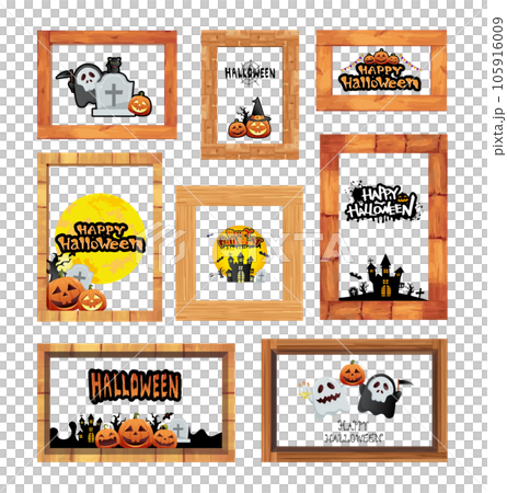 Autumn cute Halloween illustration material collection 105916009