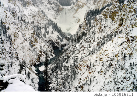 Upper Yellowstone Falls in Winter 105916211