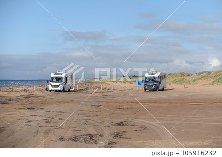Caravan Campig beautiful landscape beach sand dunes near Melbystrand Laholm Sweden coast outdoor Lifestyle 105916232