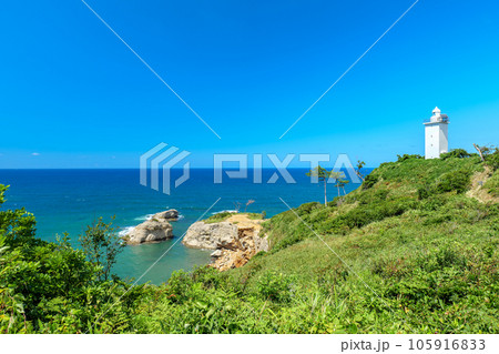 夏の加佐岬の眺め　石川県加賀市 105916833